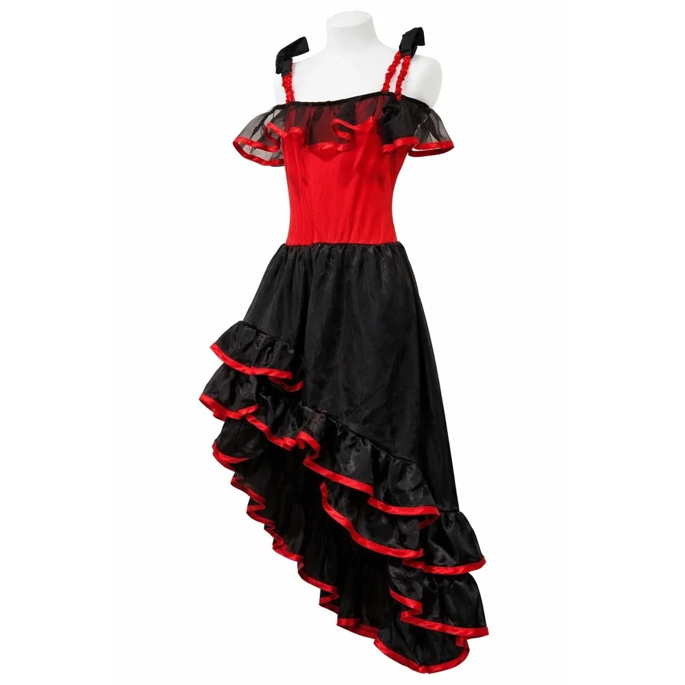 Flamenco dress Girls costume size M (8-10) Red Black Cross Play